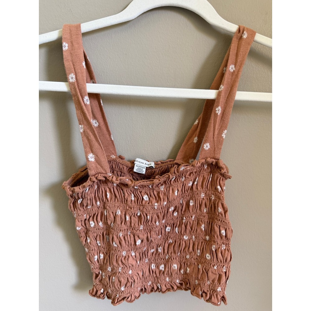 American Eagle Smocked Floral Tank Top Size XS